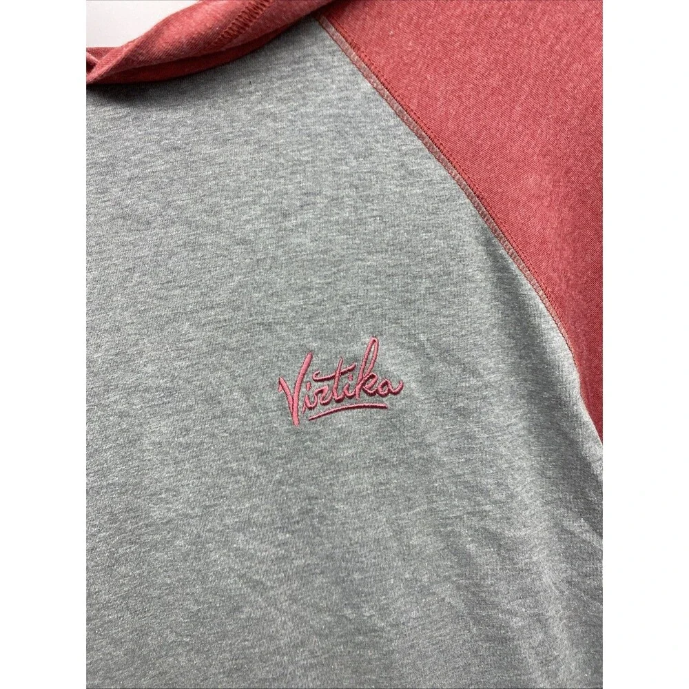 Virtika Tall Fit Raglan Hoodie | Grey & Red | 2XL Steez Streetwear
